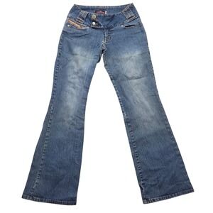 VTG Y2K Jordache Womens Low Rise Stretch Flare Jeans Blue Denim 25x30